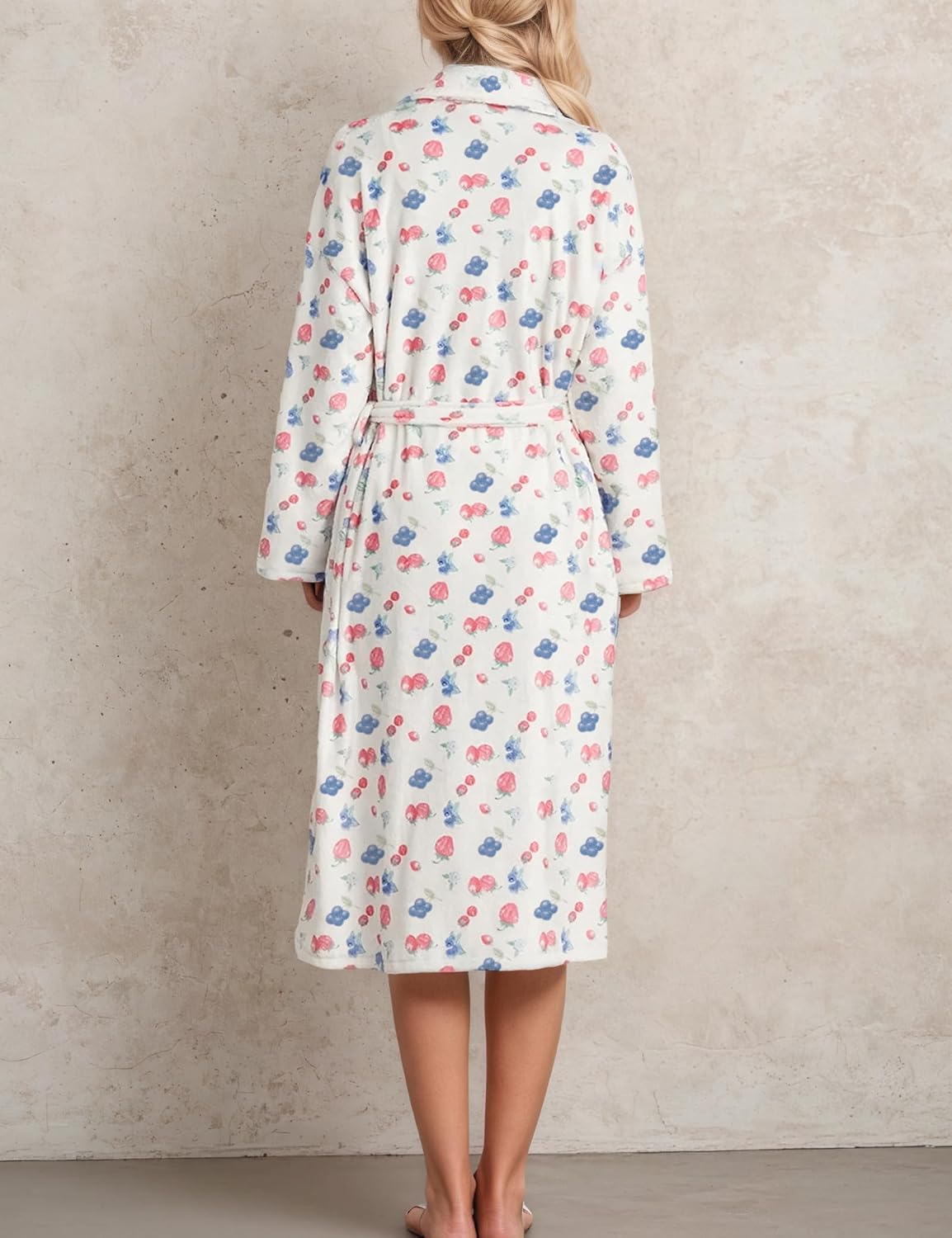 Cozy Fruit Print Bathrobe